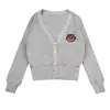 Roupa de Outono e Primavera Uniforme Americano Jk Cardigã de Tricô Suéter Feminino Estilo Preppy Ajuste na Cintura Elegante Jaqueta Estilo Pura Lustre