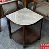 Mesa de té de mahjong en forma de abanico, estante de almacenamiento de madera maciza y losa de piedra para hotel, juego de té para sala de ajedrez y cartas, mesa de té anti-quemaduras para sala de té