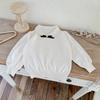 26 Primavera, Outono e Inverno Tops Infantis Estilo Miu Suéter de Tricô Infantil Suéter Infantil Estilo Pequeno Chanel com Gola Reversível e Laço