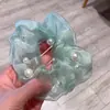Coreano Internet Celebrante Novo Estilo Cor Sólida Grande Intestino Anel com Pérola Anel de Cabelo Floresta Doce Menina Corda de Cabelo Acessórios para o Cabelo
