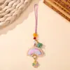 Nuevo Colgante de Abanico de Brocado de la Canción Antigua Estilo Chino DIY Cadena para Teléfono Estilo Étnico Lanyard Recuerdo Decoración para Bolsa de Coche