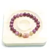 Pulsera de Turmalina Multicolor para Mujer Lujo Ligero Nicho Pulsera Imitación Cristal de Fresa para Mujer