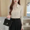 Camisa feminina madura e sofisticada estilo francês, nova coleção de outono, toque de luxo, adequada para o trabalho e entrevistas profissionais, camisa elegante e luxuosa