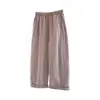 Foto Real de Pantalones Rosas Delgados para Mujer, Nuevo Estilo 2026, Corte Holgado, Adelgazantes, Cintura Alta, Pantalones Casuales de Pierna Recta, Pierna Ancha, Pantalones Cortos