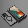 Para arroz rojo note13 5G funda protectora con soporte anticaída anillo de rejilla para arroz rojo note13 funda de teléfono con succión magnética