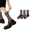 Calcetines Originales Renaissance Calcetines Finos de Felpa para Mujer Calcetines para Mujer con Relieve Nuevo Chinoiserie Calcetines de Media Pantorrilla Primavera y Otoño