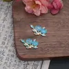 Imitación de Esmeralda con Goteo de Aceite Rama de Durazno Pasador Hecho a Mano Corona de Cabello Material Accesorios de Joyería Broche de Cheongsam Accesorios de Joyería