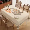 Mantel Estilo Chino Nuevo, Impermeable, Resistente al Aceite, No Lavable, Nuevo Modelo 2026, Lujo Ligero, Sensación de Alta Gama, Mantel Protector para Mesa de Café de Sala de Estar