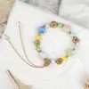 Pulsera de cerámica de Jingdezhen, nueva y que no se decolora, para estudiantes mujeres, pulsera de cuentas de estilo antiguo, pulsera de cerámica fresca y moderna