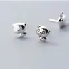 Adornos de estilo japonés y coreano moda simple aretes de cerdito lisos chapados en oro lindos lindos aretes de joyería para la oreja de animal 2020
