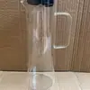 Sala de Estar Jarra Grande Taza Tetera de Agua Juego Hogareño Vidrio de Borosilicato Alto Tetera de Agua Fría Gran Capacidad Jarra de Bebida Ámbar