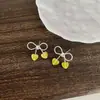 Pendientes de Lazo con Forma de Corazón Coloridos, Regalo para Mujeres, Diseño de Corbata Estilo Francés, Sencillos y de Alta Gama, Pendientes Pequeños, Venta al por Mayor