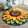 Alfombra Redonda de Girasol Nueva Transfronteriza Felpa de Cristal Felpudo Alfombra de Sala de Estar Dormitorio Alfombrilla de Cama Felpudo de Entrada