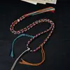Corda para Colar Trançada Feita à Mão de Xizang Corda para Pingente Multicolorida Venda Quente Corda para Pendurar Joias Populares ao Vivo Franja Vintage