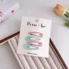 Set de 4 piezas de pinzas para el pelo BB de lentejuelas de colores que gotean aceite, pinzas lindas con estampado para flequillo, pinzas laterales para niñas