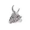 Anillo Prajna Máscara Nueva de Aleación Calavera Hip-Hop Anillo Bicolor Anillo Personalizado de Nicho Transfronterizo Europeo y Americano