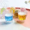 Resina Comida Artificial Juguete Taza de Cerveza de Barril Llavero de Pegamento de Crema DIY Cadena para Teléfono Móvil Colgante Adornos para Coche Accesorios de Joyería
