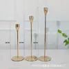 Portavelas de Hierro, Portavelas de una Cabeza para Mesa de Comedor, Adorno Dorado Galvanizado Nórdico para Boda, Decoración Festiva para el Hogar