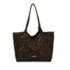 Otoño e Invierno Nuevo 2025 Estilo Coreano Simple Gran Capacidad Doble Cara Bolso de Hombro Casual Clásico Retro Bolso Tote para Viajar