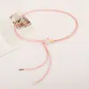 Cinto Fino Feminino Versátil Corda de Cintura em PU Decoração Artística Retrô para Saias Vestidos Camisas Simples Pequeno Cinto de Couro Tendência