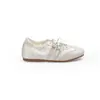 Versão em pele de ovelha Uva Mãe mesmo estilo aumento de altura estilo coreano alça de fivela dupla bico quadrado estilo bailarina sapatos de treino alemães sapatos casuais femininos Forrest Gump