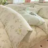 Juego de cuatro piezas de algodón fresco estilo pastoral Ins, juego de tres piezas de funda de edredón y sábana de algodón puro de moda en Internet para la primavera de 2026