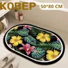 Suministro exclusivo transfronterizo de alfombrillas absorbentes de secado rápido para el suelo del baño con diseños de plantas y flores, alfombrillas de tierra de diatomeas, antideslizantes, resistentes a la suciedad, lavables a máquina