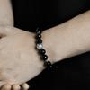 Pulsera de Obsidiana Despertar León Chapada en Plata Pulsera Retro de Tendencia Nacional Chapada en Plata para Hombres y Mujeres Joyería de Plata de Alta Gama Buena Suerte Regalo