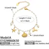 Pulseira de Corrente Fina com Pérola e Vida Marinha Aço Inoxidável 316 Banhado a Ouro 18K Estilo Férias de Verão na Praia Joia Empilhável para Mulheres
