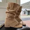 Nuevas Botas de Verano 2026, Sandalias de Tira, Botas Caídas de Moda Planas Tendencia que Aumentan la Altura, Botines