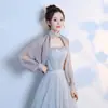 Chal Mujer Verano Protector Solar Vestido de Novia Gasa Delgado Manga Larga Negro Ebay Diario Jersey Cena Hermana Chaleco