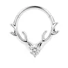 Anillo nasal cerrado sin costuras de aleación de titanio G23 con incrustaciones de circonita Zhenping, aro para tabique nasal y hueso de la oreja, joyería nasal finamente tallada F136
