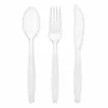 Directo del fabricante: Set de cubiertos texturizados desechables Monte, vajilla de plástico PS, simple y multifuncional para uso doméstico y fiestas