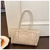 Bolso de hombro tejido para mujer, nuevo modelo de verano, bolso tote de gran capacidad, bolso de mano calado, bolso tipo cesta para madre e hija, bolso de moda para ir al trabajo