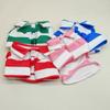 Roupas para Pet Verão Camisa Polo Listrada Fina Filhote Pequeno Schnauzer Camiseta Roupas para Cachorro Marca de Roupas Tendência