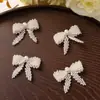 Moda Sul-Coreana Versátil Pérola Sintética Laço de Gravata DIY Bolsa Estilo Chanel Brincos Broche Fivela de Cadarço Acessórios