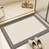 Tapete de Chão de Cozinha Geométrico de Cor Sólida Absorvente de Água, Capacho, Tapete de Chão Antiderrapante para Banheiro, Tapete de Chão Absorvente de Água para Entrada de Banheiro, Dropshipping