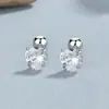 Lindos brincos de tarraxa com fio de zircônia para mulheres 925 prata esterlina moda simples ins Versátil tarraxa de cartilagem do ouvido personalidade temperamento joia de orelha