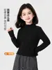 Tutu Elefantinho Roupa Infantil Meninas Camiseta Básica 2026 Outono/Inverno Nova Versátil Slim Fit Manga Longa com Bordas Franzidas