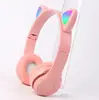 Auriculares Bluetooth P47M con Orejas de Gato Montados en la Cabeza Auriculares de Dibujos Animados para Estudiantes Niños Auriculares Inalámbricos Plegables Insertables en Tarjeta