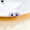 Pendientes de Plata de Ley S925 con Aguja Transfronteriza en Forma de Corazón para Mujer, Pendientes de Lujo de Gama Alta de Nicho, Pendientes de Moda Exquisitos Tachonados con Circonita para Mujer