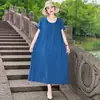 Novo vestido de algodão e seda estilo étnico para mulheres, estilo de férias de verão plus size, elegante vestido de praia de alta qualidade para mães