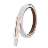 Cinto de Couro Amazon Ebay com Fivela Lisa, Cinto Decorativo Feminino Transversal de Couro Genuíno, Estilo de Luxo Leve para a Cintura