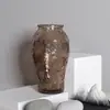 Vaso de Vidro Esculpido Vintage Chinês de Luxo Leve Vidro Transparente Colorido Flores Hidropônicas Sala de Estar Mesa de Jantar Decoração de Arranjo de Flores