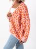 Suéter Nuevo Otoño Invierno 2025 Comercio Exterior Europeo y Americano Estampado Leopardo Color Contraste Talla Grande Cárdigan Desabotonado Amazon Chaqueta Tejida para Mujer
