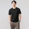 Roupas Masculinas Xintang 2026 Verão Camiseta Oxford de Linho Lisa Manga Curta Estilo Business Top