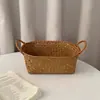 Cesta de Almacenamiento Compartimentada Tejida Retro, Artículos Varios de Mesa de Café, Cesta de Almacenamiento Tejida de Paja, Vajilla de Mesa de Cocina, Caja Organizadora para Botellas de Condimentos