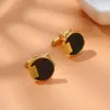 AliExpress deseo Venta Caliente Gemelos Redondos de Ónice Negro y Diamante Moda Francesa Gemelos para Camisa de Hombre