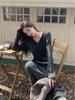 Novedad Otoño Temprano 2024 Ropa para Mujer Tallas Grandes Traje Ligeramente Adelgazante Cubriente Conjunto de Dos Piezas: Top y Pantalones de Pierna Ancha de Cintura Alta