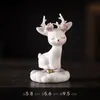 Adornos Lindos de Ciervo de Resina Decoraciones Curativas para Escritorio de Oficina Animales de Dibujos Animados Estación de Trabajo Regalo Exhibición